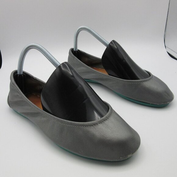 Tieks By Gavrieli Silver Metallic Pewter Classic Ballet Flats Womens 8 - Picture 1 of 9